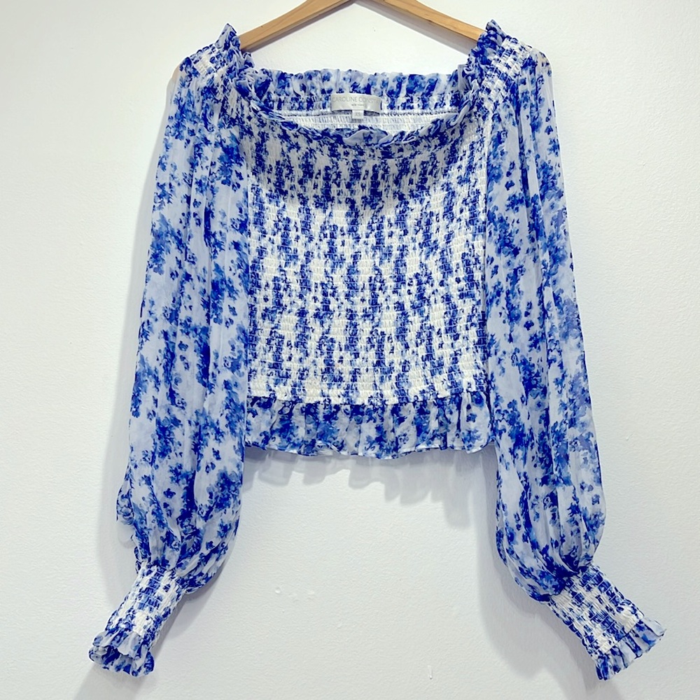 CAROLINE CONSTAS Damaris Floral Off the Shoulder
Silk Top XS